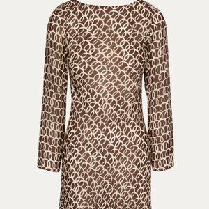 Brown and White Realisation Par Dress